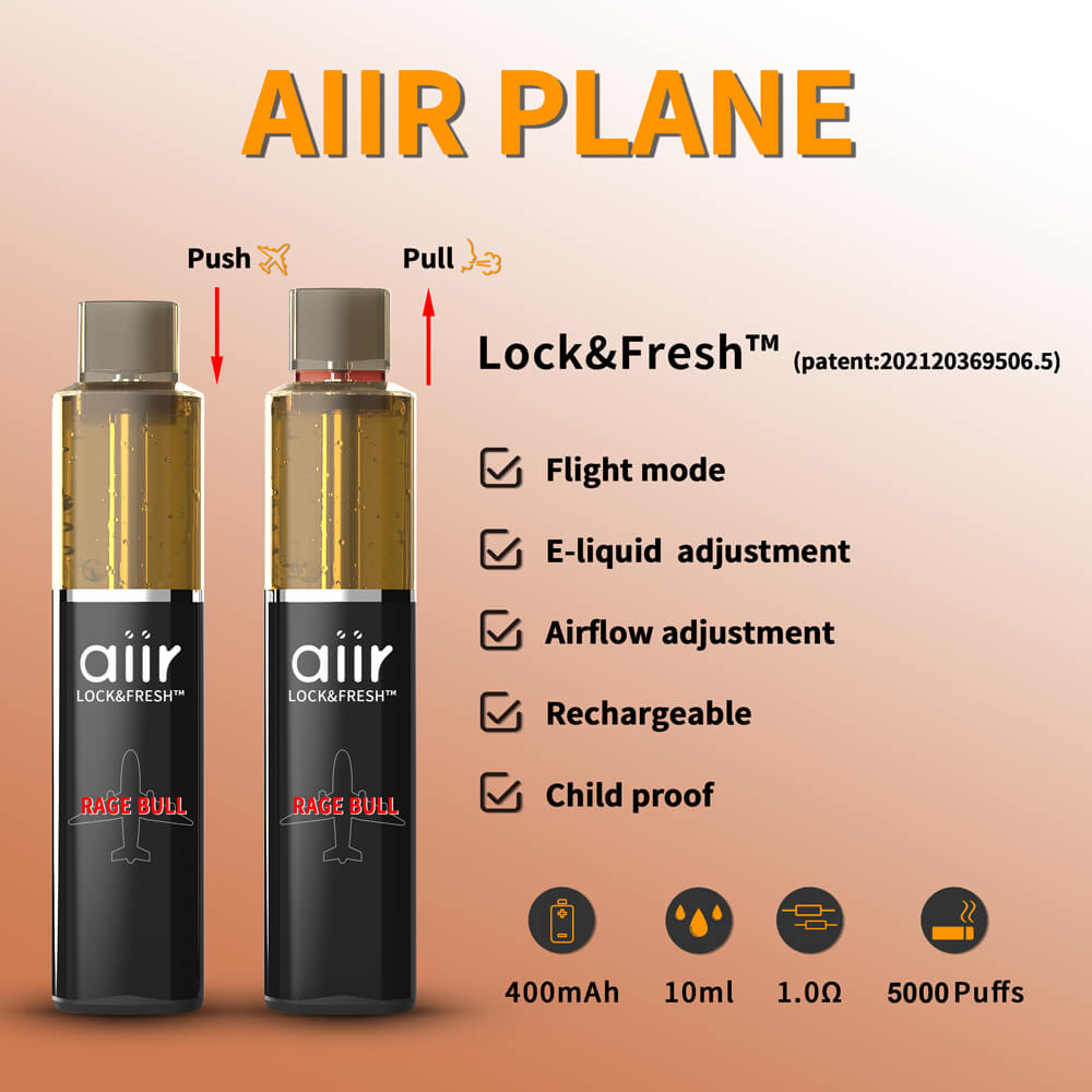 Aiir plane 5000 Puffs Liquid Lock Disposable Vape Pen Eliquid Lock Features