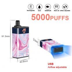 AIS AIR 5000 Puffs Disposable Vape Box size guide