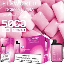 Elfworld DC5000 ULTRA 5000 Puffs Disposable Vape Bar with package box