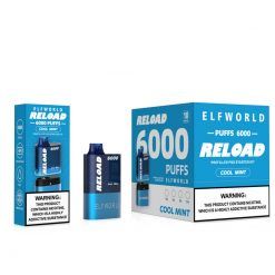 ELFWOELD Reload 6000 Kit 6000 puffs changable POD Vape Kits Cool Mint flavor Bulk Wholesale