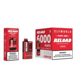 ELFWOELD Reload 6000 Kit 6000 puffs changable POD Vape Kits Lush Ice flavor Bulk Wholesale