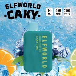 Elfworld-Caky 7000, 7000 Puffs Disposable Vape Box Blueberry Ice Flavor