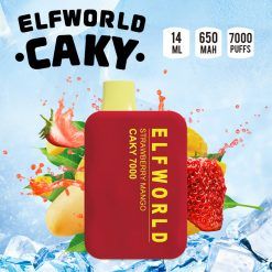 Elfworld-Caky 7000, 7000 Puffs Disposable Vape Box Strawberry Mango flavor