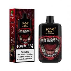 R&M Monster 6k 6000 Puffs Disposable Vape Box Bulk Wholesale whatermelon ice flavor